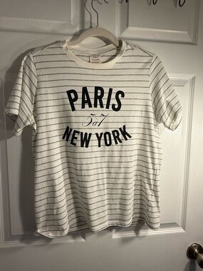 cinq a sept White Paris New York Tee with Stripes